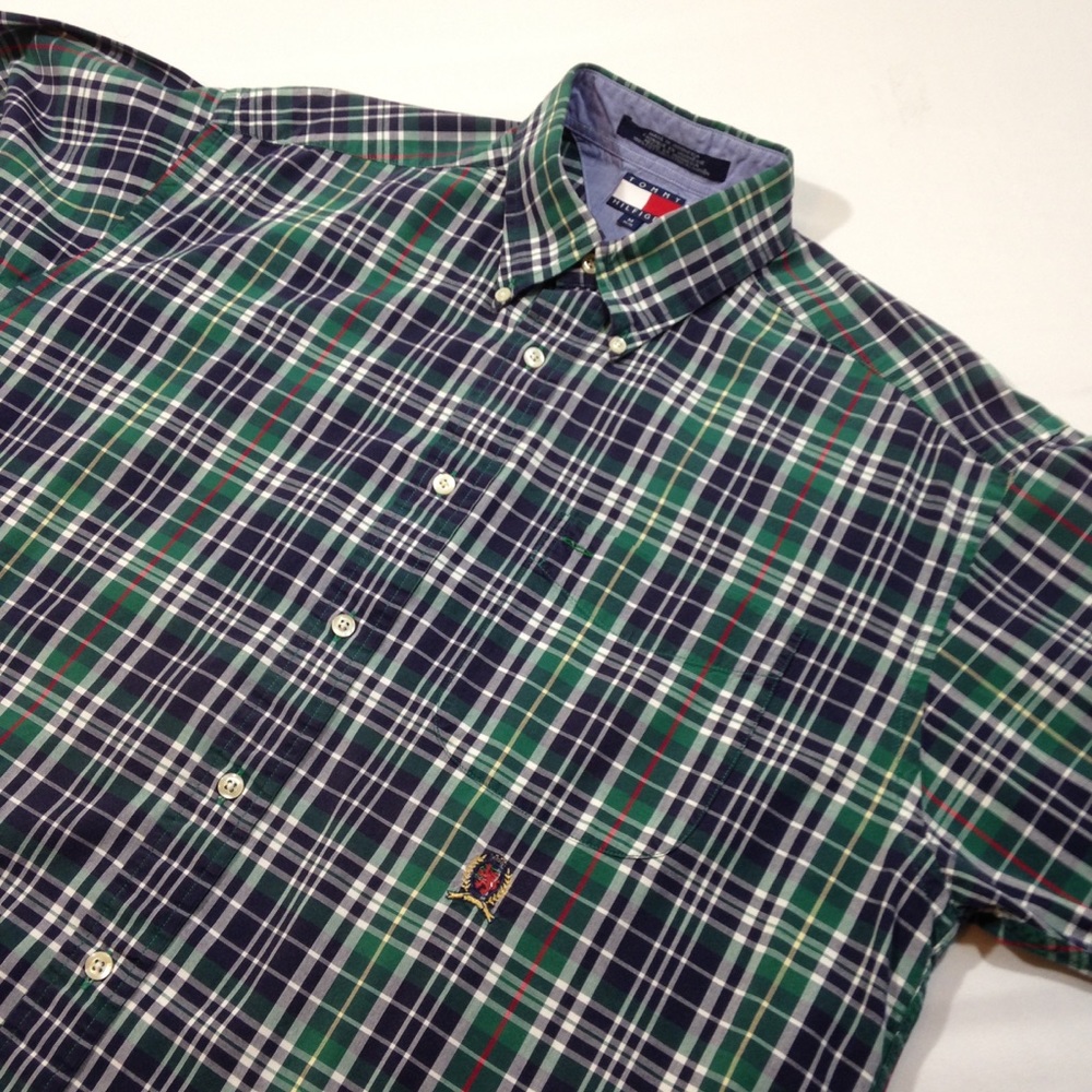 Vintage Tommy Hilfiger Short Sleeve Plaid Shirt